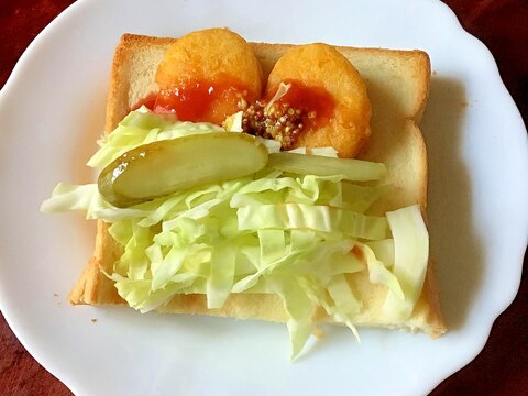 チキンナゲットの食パンサンド。